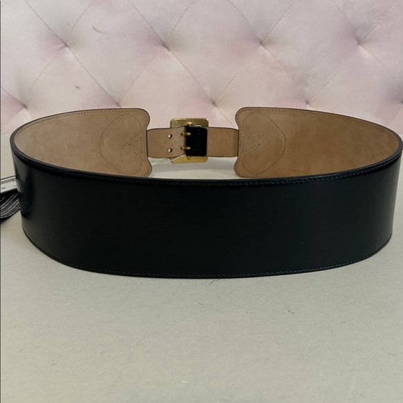 Alexander McQueen Wide Black Leather Nero Belt Italy 80 NWT Host Pick! main image 5